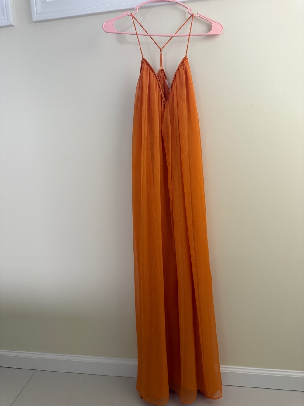Mango Strappy Orange Maxi Dress
